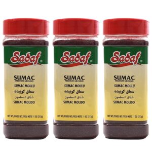 Sadaf Sumac spice ground - Pure sumac seasoning powder - Kosher - Persian spice - Medium Ground -11 oz Bottle