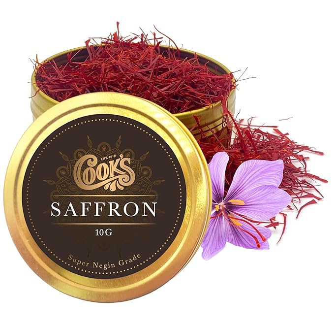 Cook’s, Premium Negin Grade Saffron Threads, Premium Dark Red Saffron Strands for Tea, Paella, Risotto, Biryani, Dessert, 1 ounce